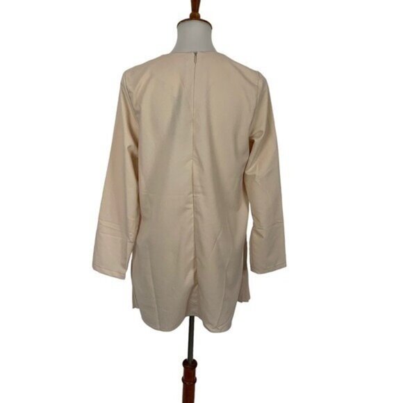 Refka Dress 8 Cream Modest Long Sleeve Pleated NWT Midi Office Wear - Picture 3 of 8